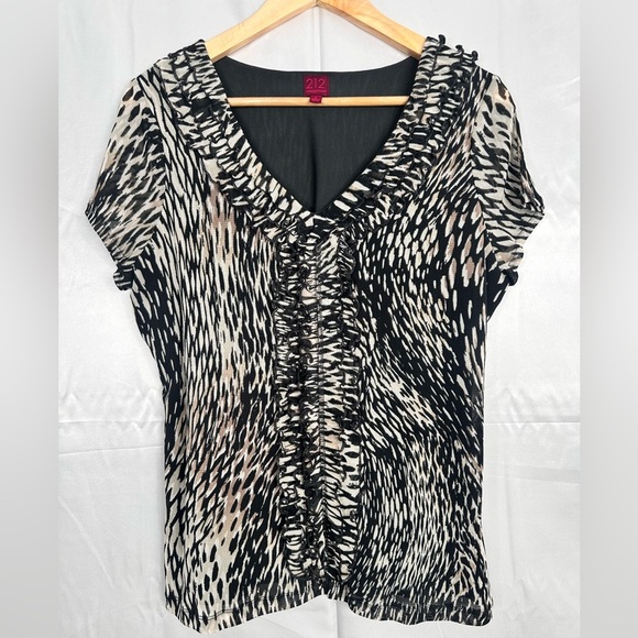 212 Collection Tops - 212 Collection V Neck Cap Sleeve Blouse Size Large
